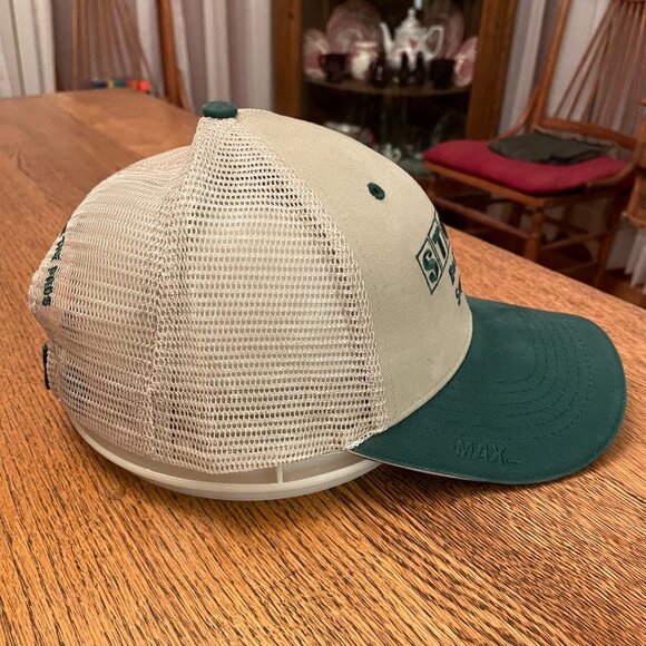 Men's Stock Building Supply Green/Tan Hook and Loop Mesh Back Trucker Hat Cap* - Picture 5 of 12